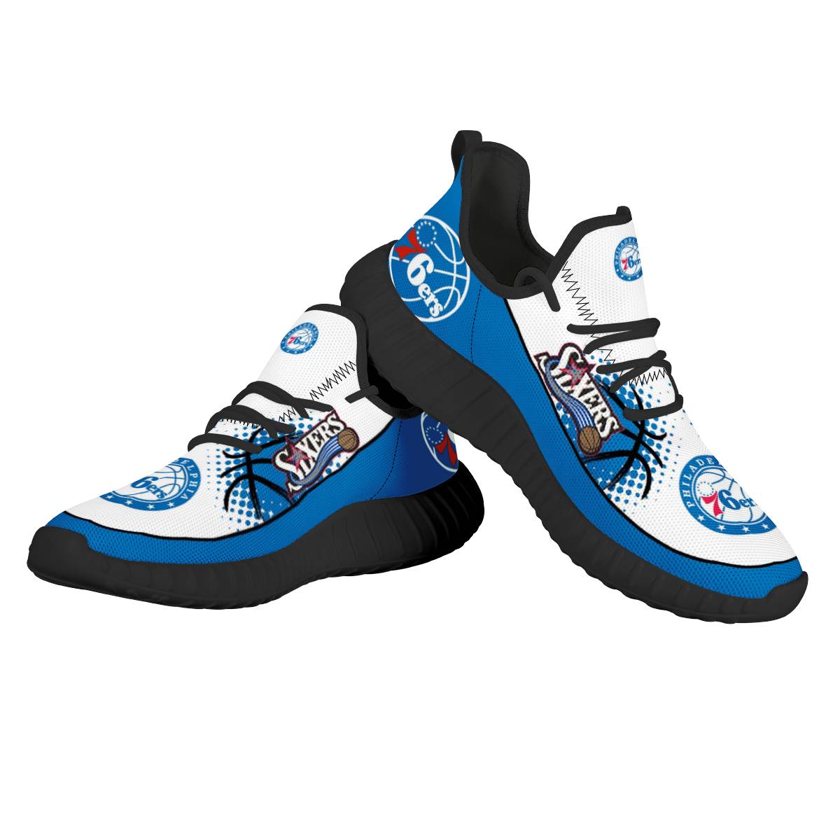 Women's Philadelphia 76ers Mesh Knit Sneakers/Shoes 001